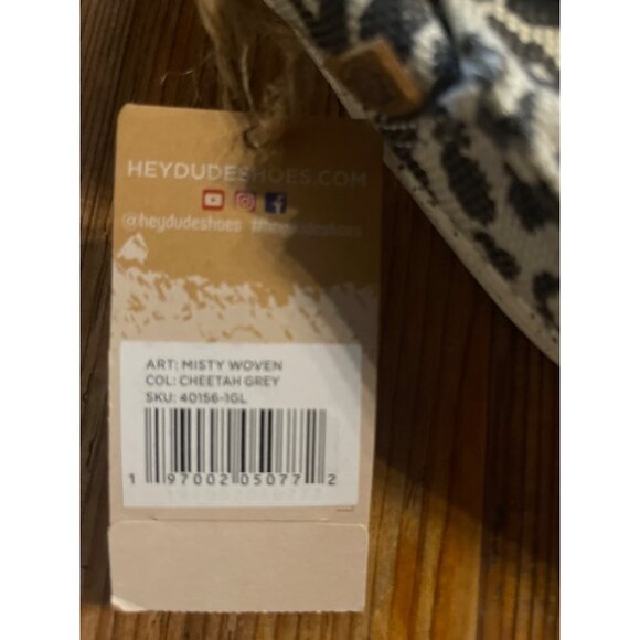 Hey Dude Women's Cheetah Grey Slip-On Shoes Size 6 US 37 EU New with Tag - Picture 2 of 5